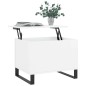 vidaXL Mesa de centro madera contrachapada blanco brillo 60x44,5x45 cm