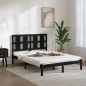 vidaXL Estructura de cama de madera maciza de pino negra 140x190 cm