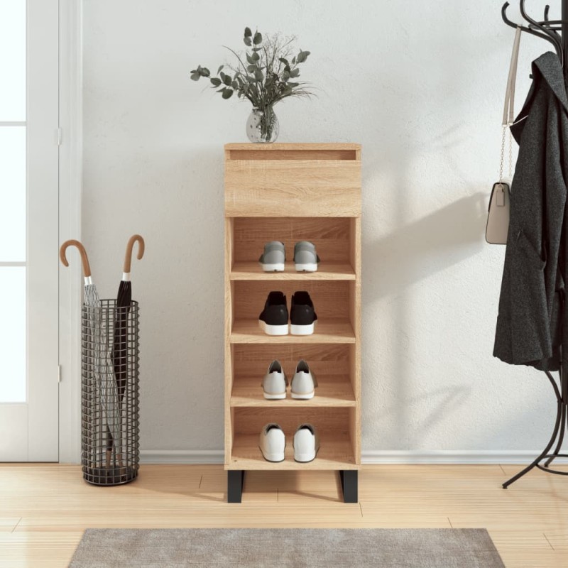 vidaXL Mueble zapatero madera contrachapada roble Sonoma 40x36x105 cm vidaXL Mueble zapatero madera contrachapada roble Sonoma 40x36x105 cm