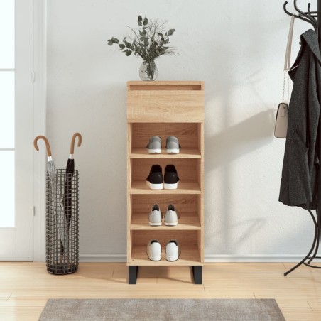 vidaXL Mueble zapatero madera contrachapada roble Sonoma 40x36x105 cm