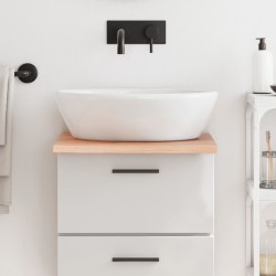 vidaXL Encimera de baño madera maciza tratada marrón claro 40x50x2 cm