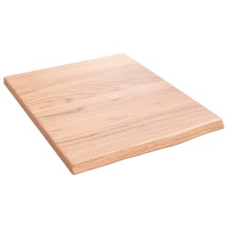 vidaXL Encimera de baño madera maciza tratada marrón claro 40x50x2 cm