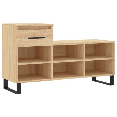 vidaXL Mueble zapatero madera contrachapada roble Sonoma 102x36x60 cm