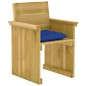 vidaXL Comedor de jardín 5 pzas con cojines madera de pino impregnada