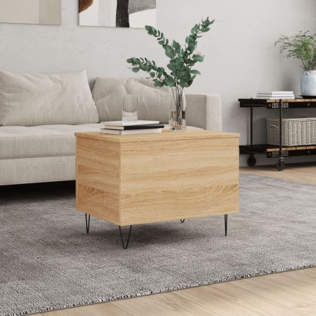vidaXL Mesa de centro madera contrachapada roble Sonoma 60x44,5x45 cm