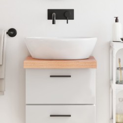 vidaXL Encimera baño madera maciza tratada marrón claro 40x50x(2-6) cm