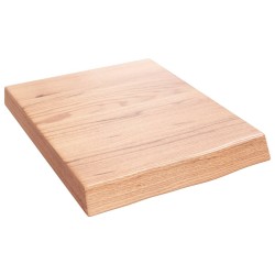 vidaXL Encimera baño madera maciza tratada marrón claro 40x50x(2-6) cm