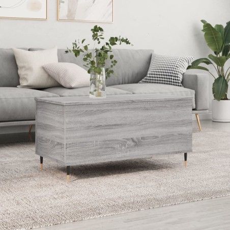 vidaXL Mesa de centro madera contrachapada gris Sonoma 90x44,5x45 cm