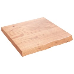 vidaXL Encimera baño madera maciza tratada marrón claro 60x60x(2-6) cm