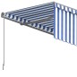 vidaXL Toldo automático retráctil con persiana 6x3 m azul y blanco vidaXL Toldo automático retráctil con persiana 6x3 m azul y blanco