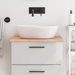 vidaXL Encimera de baño madera maciza tratada marrón claro 60x60x2 cm