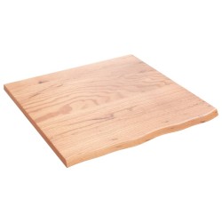 vidaXL Encimera de baño madera maciza tratada marrón claro 60x60x2 cm