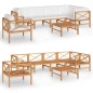 vidaXL Set de muebles de jardín 7 pzas madera de teca y cojines crema vidaXL Set de muebles de jardín 7 pzas madera de teca y cojines crema
