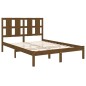 vidaXL Estructura de cama doble madera maciza marrón miel 120x190 cm