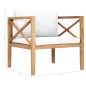 vidaXL Set de muebles de jardín 7 pzas madera de teca y cojines crema vidaXL Set de muebles de jardín 7 pzas madera de teca y cojines crema