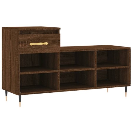 vidaXL Mueble zapatero madera contrachapada roble marrón 102x36x60 cm