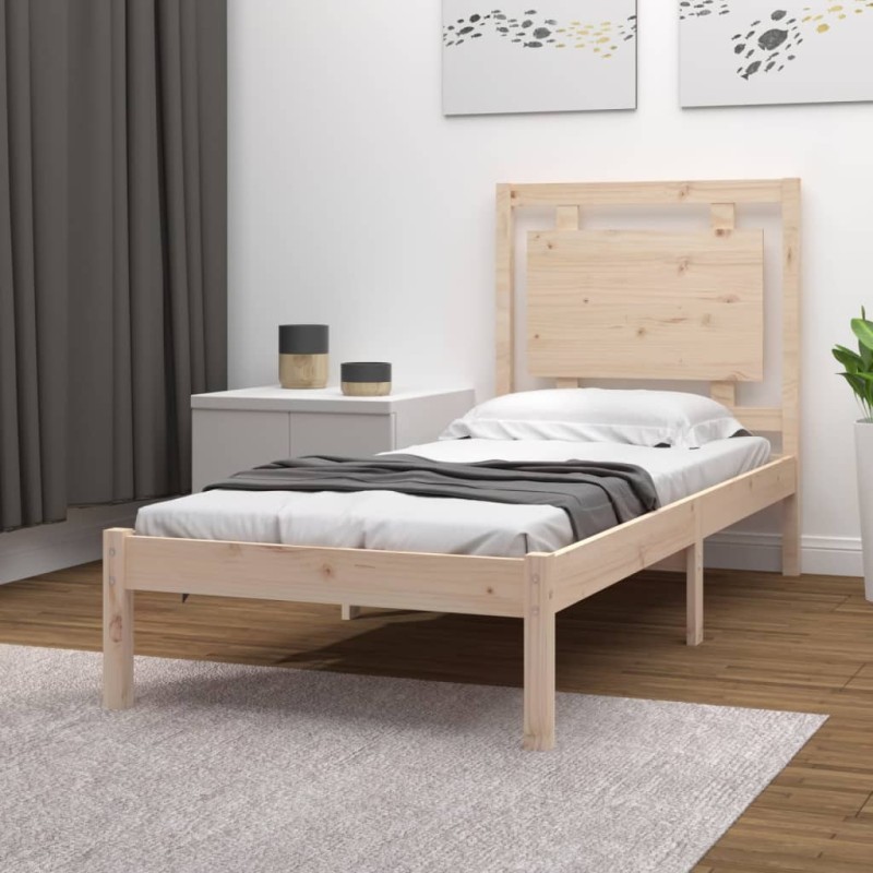 vidaXL Estructura de cama de madera maciza 100x200 cm vidaXL Estructura de cama de madera maciza 100x200 cm
