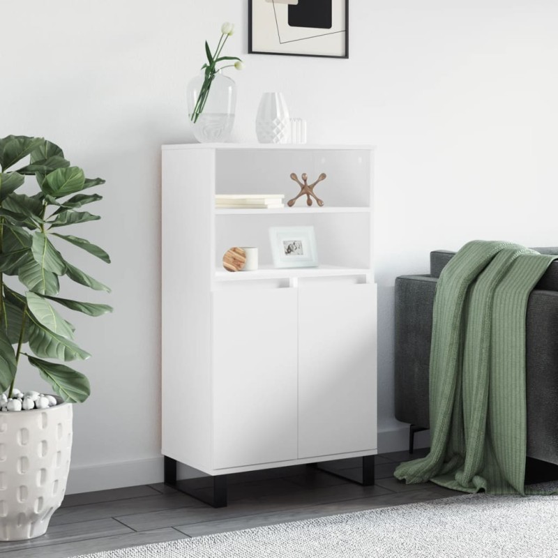 vidaXL Aparador alto madera contrachapada blanco 60x36x110 cm vidaXL Aparador alto madera contrachapada blanco 60x36x110 cm