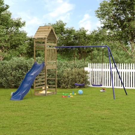 vidaXL Parque infantil de exterior madera de pino impregnada