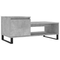 vidaXL Mesa de centro madera contrachapada gris hormigón 100x50x45 cm
