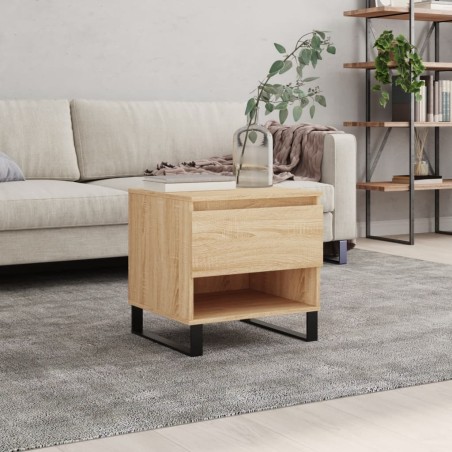 vidaXL Mesa de centro madera de ingeniería roble Sonoma 50x46x50 cm