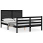 vidaXL Estructura de cama con cabecero madera maciza negro 120x200 cm vidaXL Estructura de cama con cabecero madera maciza negro 120x200 cm