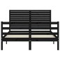 vidaXL Estructura de cama con cabecero madera maciza negro 120x200 cm vidaXL Estructura de cama con cabecero madera maciza negro 120x200 cm