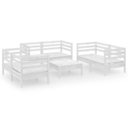 vidaXL Juego de muebles de jardín 7 piezas madera maciza pino blanco