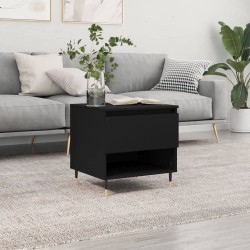 vidaXL Mesa de centro madera de ingeniería negro 50x46x50 cm