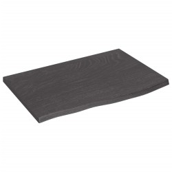 vidaXL Encimera de baño madera maciza tratada gris oscuro 60x40x2 cm