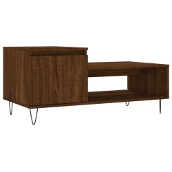 vidaXL Mesa de centro madera contrachapada roble marrón 100x50x45 cm