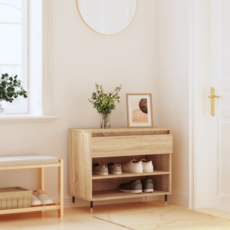 vidaXL Mueble zapatero madera contrachapada roble Sonoma 70x36x60 cm