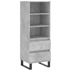 vidaXL Aparador alto madera contrachapada gris hormigón 40x36x110 cm