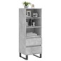 vidaXL Aparador alto madera contrachapada gris hormigón 40x36x110 cm