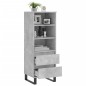 vidaXL Aparador alto madera contrachapada gris hormigón 40x36x110 cm