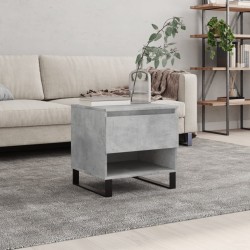 vidaXL Mesa de centro madera de ingeniería gris hormigón 50x46x50 cm