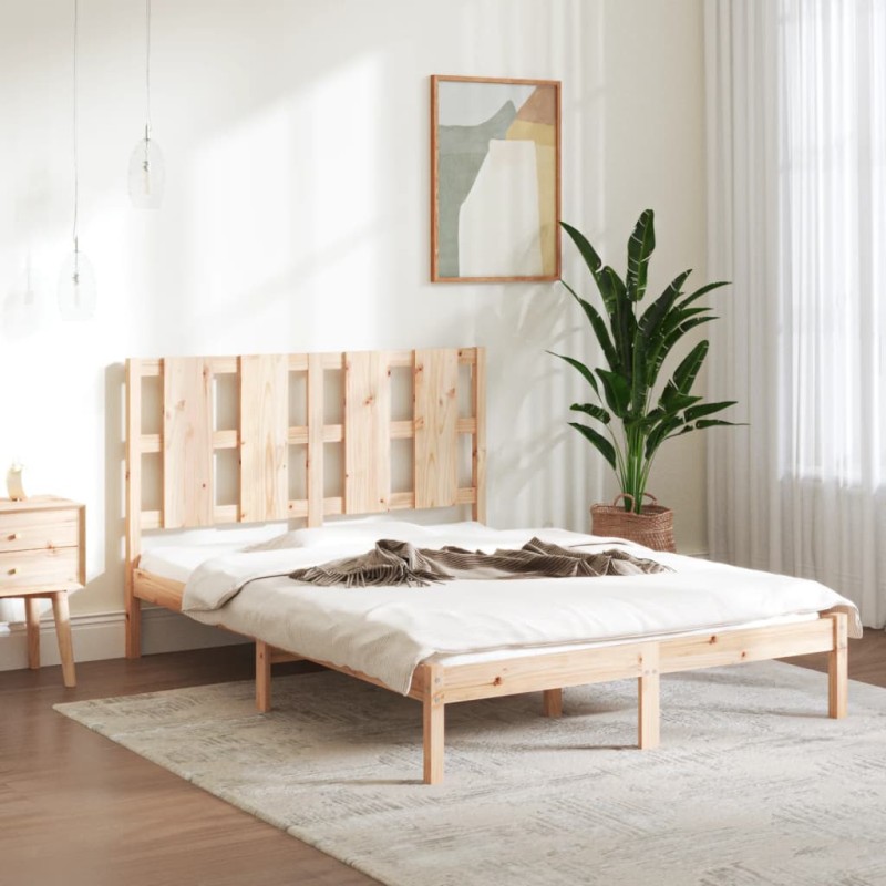 vidaXL Estructura de cama madera maciza de pino 140x200 cm vidaXL Estructura de cama madera maciza de pino 140x200 cm