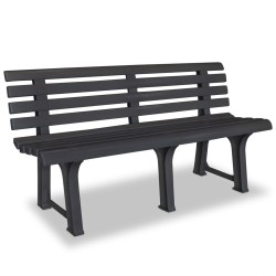 vidaXL Banco de jardín 145,5 cm plástico gris antracita