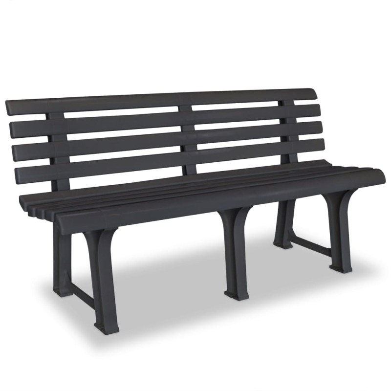 vidaXL Banco de jardín 145,5 cm plástico gris antracita vidaXL Banco de jardín 145,5 cm plástico gris antracita