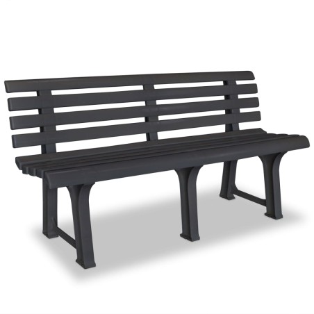 vidaXL Banco de jardín 145,5 cm plástico gris antracita