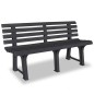 vidaXL Banco de jardín 145,5 cm plástico gris antracita vidaXL Banco de jardín 145,5 cm plástico gris antracita