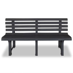 vidaXL Banco de jardín 145,5 cm plástico gris antracita