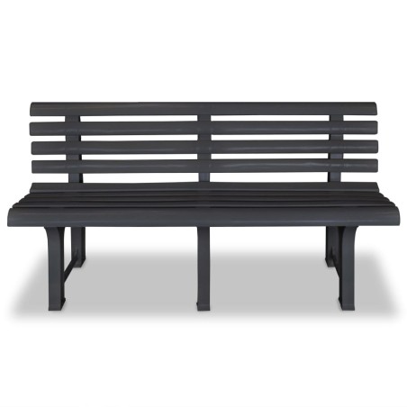 vidaXL Banco de jardín 145,5 cm plástico gris antracita