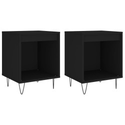 vidaXL Mesitas de noche 2 uds madera de ingeniería negro 40x35x50 cm