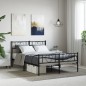 vidaXL Estructura de cama cabecero y pie de cama metal negro 160x200cm vidaXL Estructura de cama cabecero y pie de cama metal negro 160x200cm