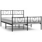 vidaXL Estructura de cama cabecero y pie de cama metal negro 160x200cm vidaXL Estructura de cama cabecero y pie de cama metal negro 160x200cm
