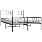 vidaXL Estructura de cama cabecero y pie de cama metal negro 160x200cm vidaXL Estructura de cama cabecero y pie de cama metal negro 160x200cm