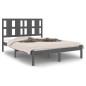 vidaXL Estructura de cama de madera maciza de pino gris 140x200 cm