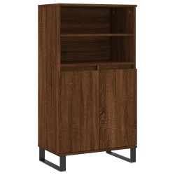 vidaXL Aparador alto madera contrachapada marrón roble 60x36x110 cm