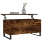 vidaXL Mesa de centro madera contrachapada roble ahumado 90x44,5x45 cm vidaXL Mesa de centro madera contrachapada roble ahumado 90x44,5x45 cm